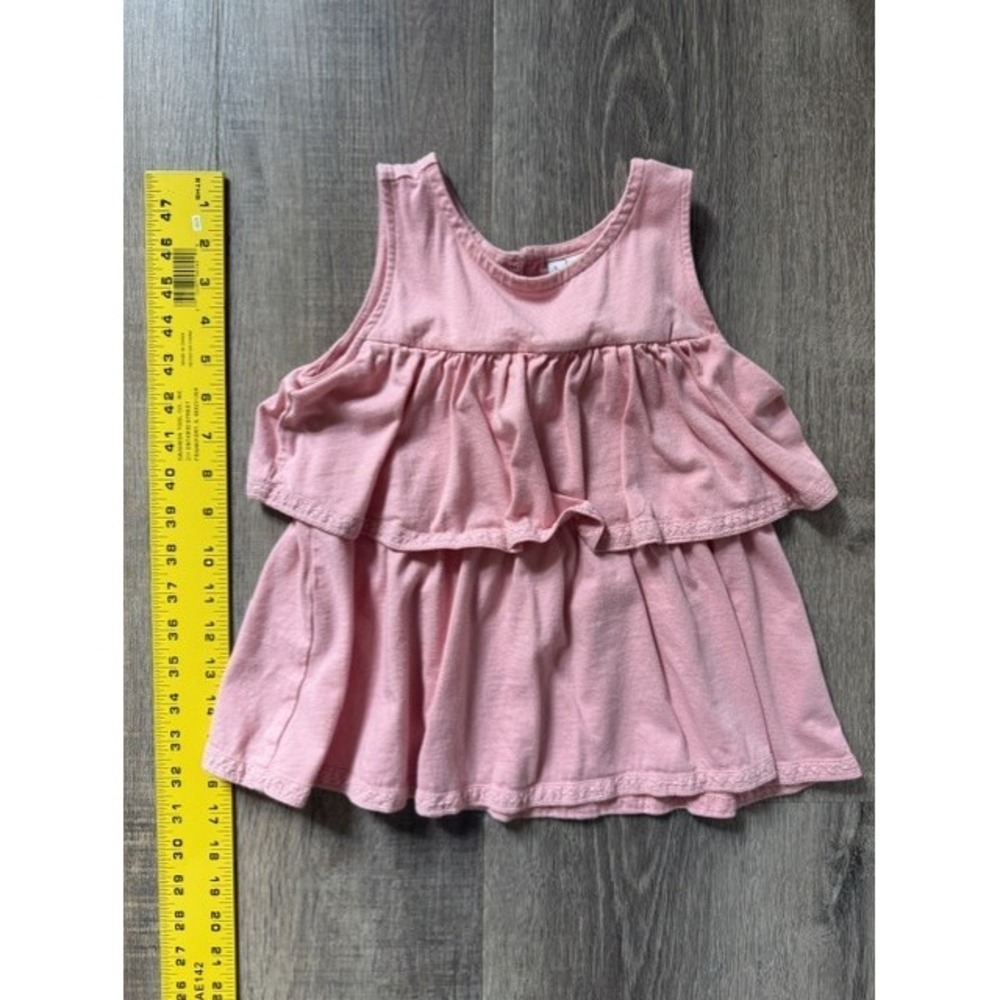Janie and Jack Girls Pink Tiered Ruffle Sleeveless Top Cotton Size 7 - Picture 4 of 5